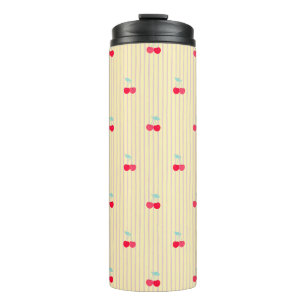 Termo Patrón de Cereza Retro Adorable Pop Retro