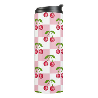 Termo Patrón de Checker de Cereza de Bola de Disco