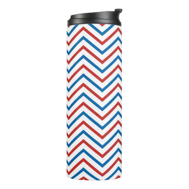 Termo Patrón de Chevron Rojo Blanco Azul (Rotado hacia la izquierda)