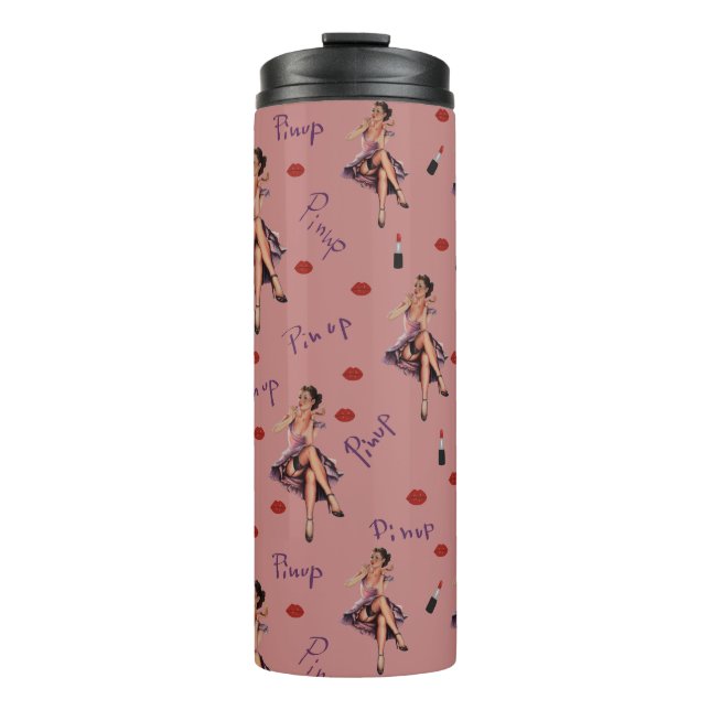 Termo patrón de chica de anclaje rosa (Anverso)