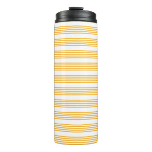 Termo Patrón de cinco rayas amarillo y blanco soleado
