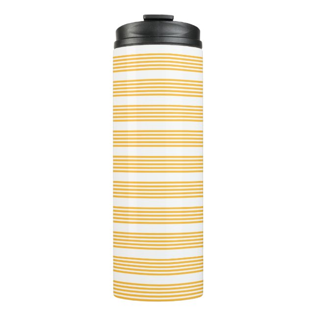 Termo Patrón de cinco rayas amarillo y blanco soleado (Anverso)
