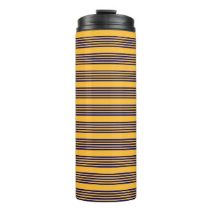 Termo Patrón de cinco rayas azul marino y amarillo solea
