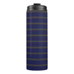 Termo Patrón de cinco rayas azul marino y carbón vegetal