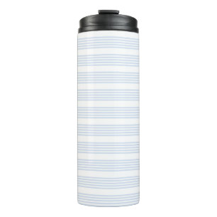Termo Patrón de cinco rayas azul pálido y blanco