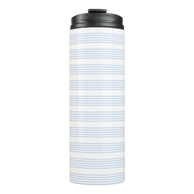 Termo Patrón de cinco rayas azul pálido y blanco (Anverso)