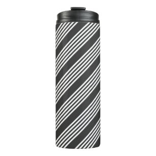 Termo Patrón de cinco rayas blanco y carbonífero