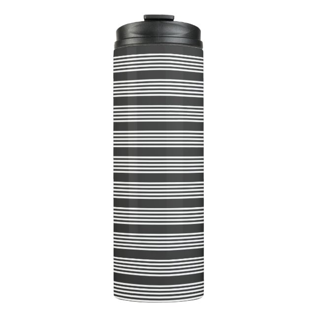 Termo Patrón de cinco rayas blanco y carbonífero (Anverso)