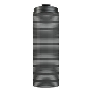 Termo Patrón de cinco rayas de gris y carbón vegetal