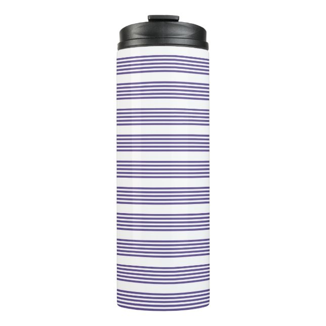 Termo Patrón de cinco rayas ultravioleta y blanca (Anverso)