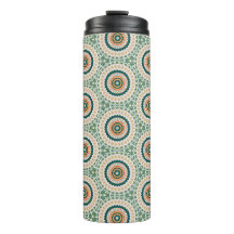 Patrón de círculo boho chic verde naranja y azul