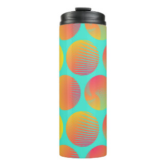 Termo Patrón de círculo sin foco: Naranja y azul.