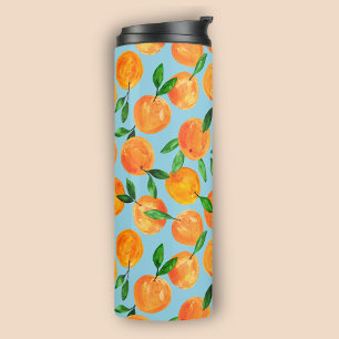 Termo Patrón de cítricos de frutas de verano naranjas