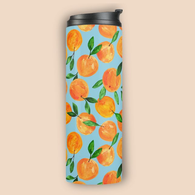 Termo Patrón de cítricos de frutas de verano naranjas (Citrus Oranges Summer Fruit pattern thermal tumbler)