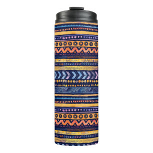 Termo Patrón de color de agua tribal étnico oscuro