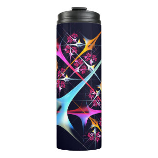 Termo Patrón de color de arte de color rosa floral moder