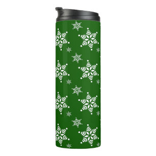 Termo Patrón de copos de nieve, copos de nieve blancos,