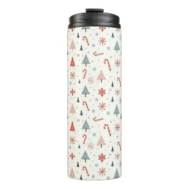 Termo Patrón de copos de nieve de Kawaii