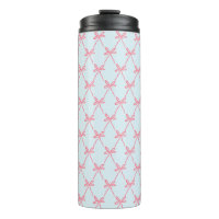 Patrón de Coquette de Bow Rosa en Azul