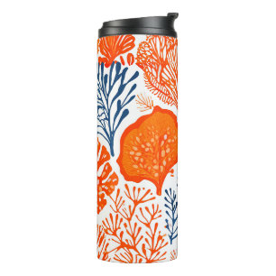 Termo Patrón de coral naranja costero