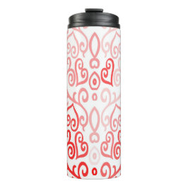 Termo Patrón de corazón rojo y rosa