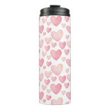 Patrón de Corazones de Acuarela Rosa