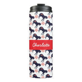 Termo Patrón de corazones y Rosas de caballos