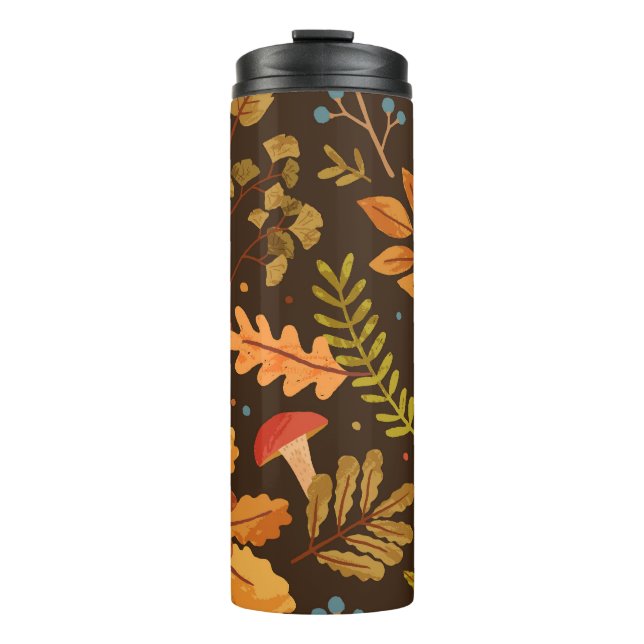 Termo Patrón de cosecha de hongos de hojas de otoño (Anverso)