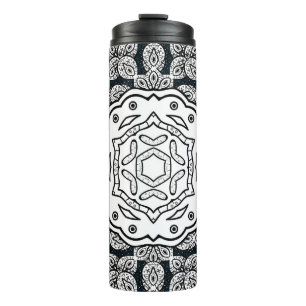 Termo Patrón de cosecha en fondo azul con elemento blanc