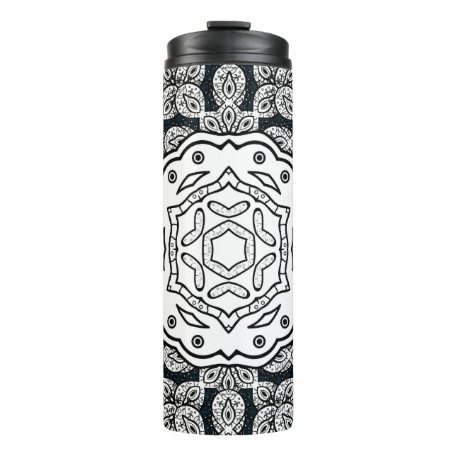 Termo Patrón de cosecha en fondo azul con elemento blanc (Anverso)