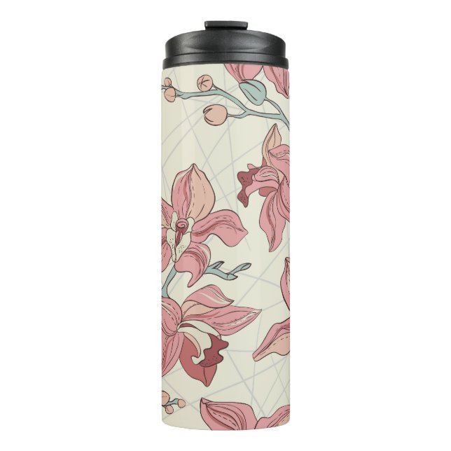 Termo Patrón de cosecha orquídea: Papel elegante (Anverso)