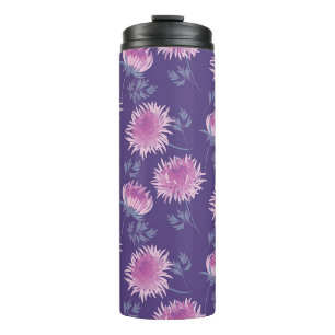 Termo Patrón de cosecha violeta de crisantemo flor