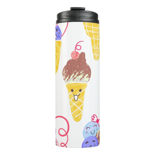 Termo Patrón De Cremas De Hielo Kawaii, Ice De Carácter  (Anverso)