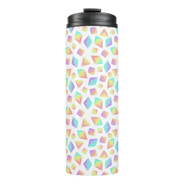 Termo Patrón de cristales del arcoiris pastel (Anverso)