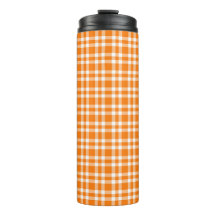 Patrón de Cuadro Escocés Naranja Blanco