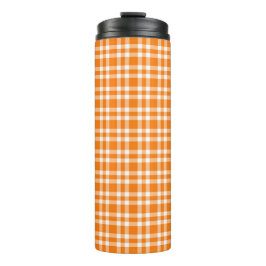 Termo Patrón de Cuadro Escocés Naranja Blanco