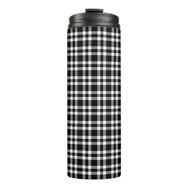 Termo Patrón de Cuadros Negro Blanco (Anverso)