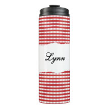 Patrón de Cuadros Rojas Personalizado con Nombre