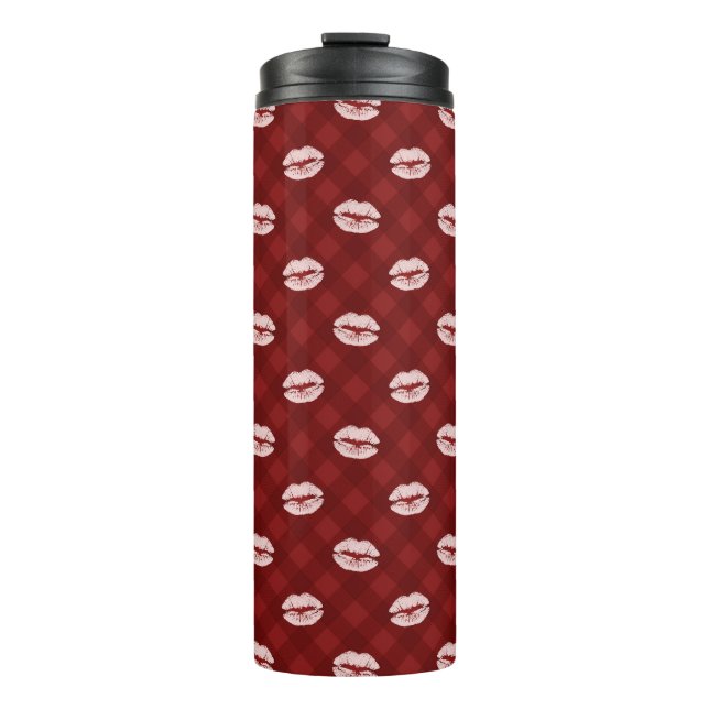 TERMO PATRON DE CUADROS ROJOS CON LABIOS DE AMOR DE SAN  (Anverso)