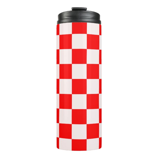 Termo Patrón de cuadros rojos y blancos (Anverso)