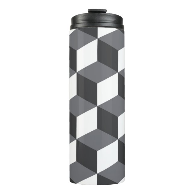 Termo Patrón de cubos arquitectónicos modernos, sencillo (Anverso)