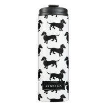 Patrón de Dachshund blanco y negro