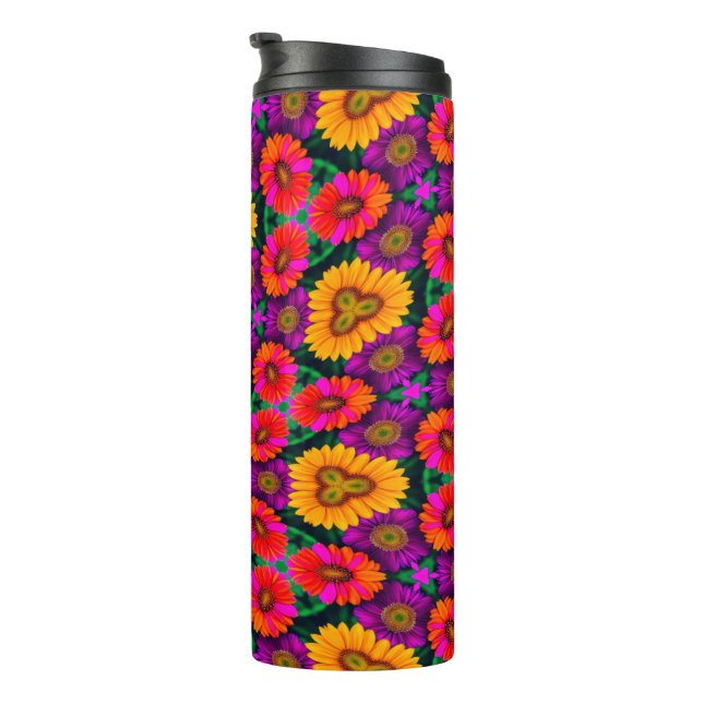 Termo Patrón de Daisy Bouquet colorido (Rotado hacia la derecha)