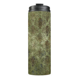 Termo Patrón de Damasco de Burlap de Vintage