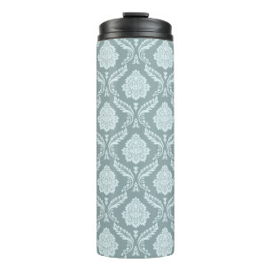 Termo Patrón de Damasco Rococó Azul Huevo de Pato+Verde