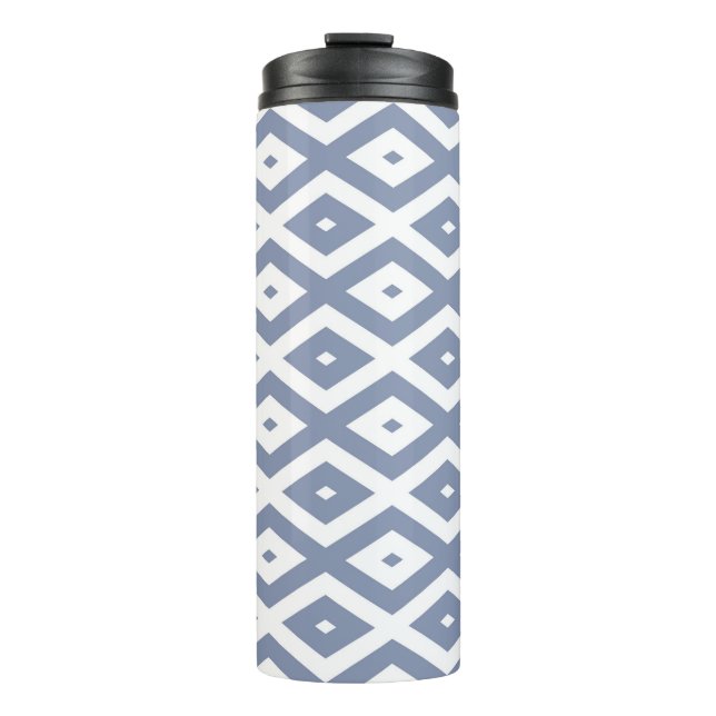 Termo Patrón de diamante azul gris y blanco (Anverso)
