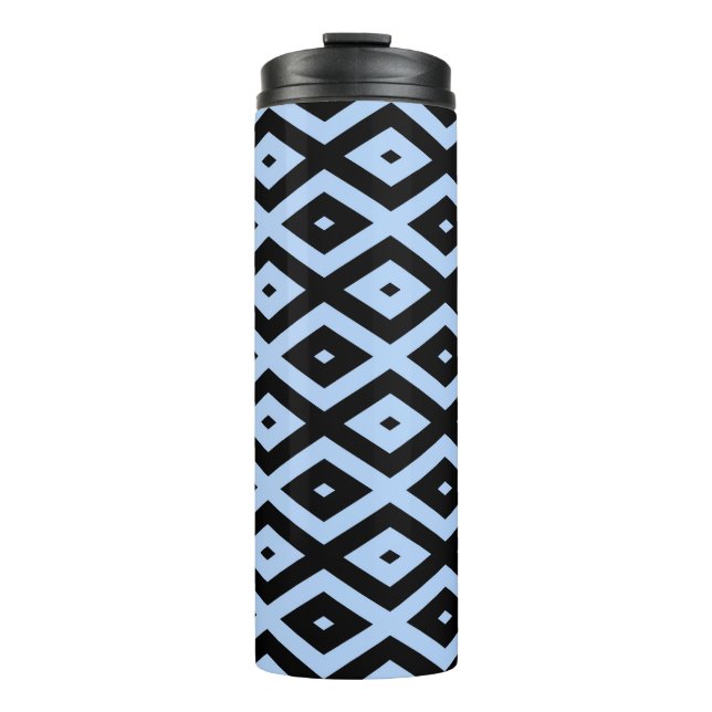 Termo Patrón de diamante azul pálido y negro (Anverso)