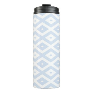 Termo Patrón de diamante blanco y azul pálido