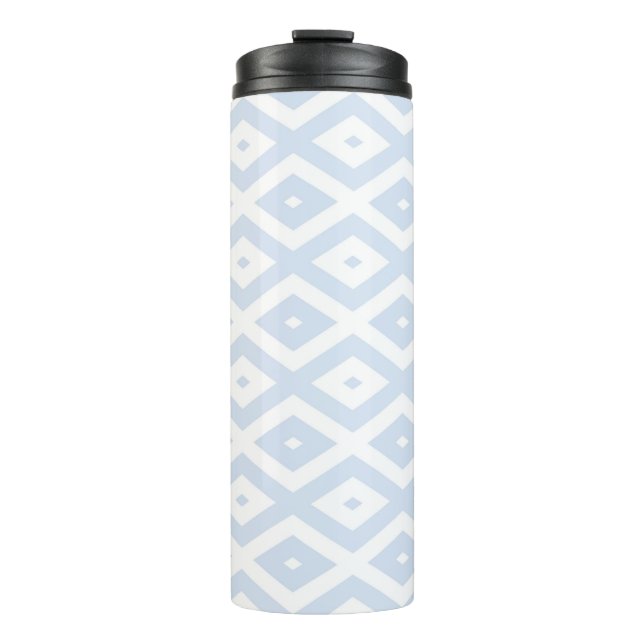 Termo Patrón de diamante blanco y azul pálido (Anverso)