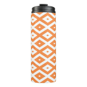 Termo Patrón de diamante blanco y naranja